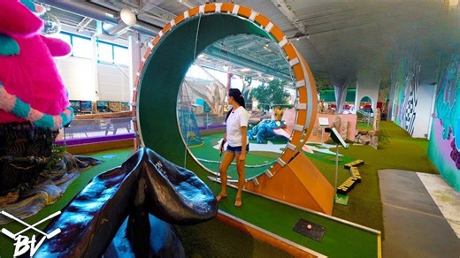 The craziest mini golf course ever? Double hole-in-one!