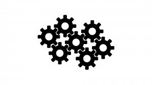 Seven Interlocking Gear Wheels Animation Showcasing Complex Mechanical Systems, Industrial Engineering, and Advanced Precision Manufacturing in Technical Operations