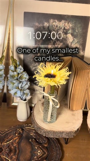 How Long Does This Small 🌼 Candle Burn? | Burning flower candles | ASMR satisfying | #burningcandle