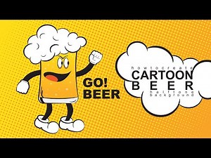 Draw with me | How to create cartoon beer with colour halftone | Adobe Illustrator | For Beginners