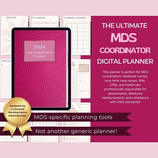 MDS Coordinator Digital Planner, Medicare Nurse Planner Template, MDS Nurse Calendar, RAI Organization Forms, Nursing Home Form, Snf - Etsy