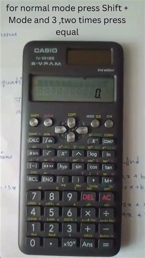 Solve Quadratic Equation using Scientific Calculater(Casio - fx-991MS)