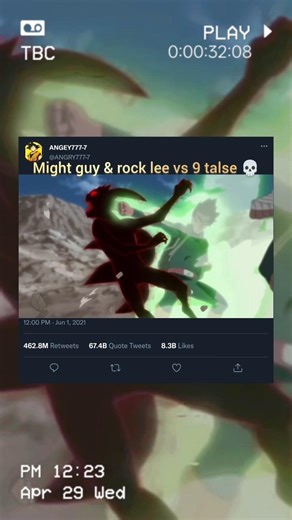 might guy & Rock Lee vs 9 talse 💀 #anime #naruto #mightguy #ninetales #shorts