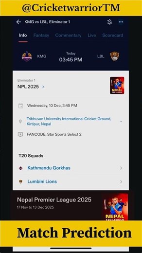 KMG vs LBL | Jackpot Player | NPL 2025 Prediction #npl #matchprediction #predictions