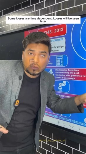 Yahya Kaludi | Civil By Yahya Sir on Instagram: "✅IS 1343 : 2012 📌PRESTRESSED CONCRETE ◾Code of Practice for Design and Construction 📌Design Method ◾Uses Limit State Design To Ensure Strength, Serviceability and Durability 📌Prestressing Technique ◾Pre-tensioning and post-tensioning with guidelines for cables & anchorage 📌Materials ◾High-strength concrete,prestressed steel wires, ducts for sheathing 📌Prestress Losses ◾Loss calculations for friction, creep, 