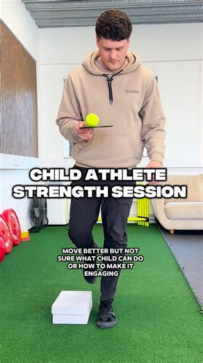 Dr Ben Pullen | Young Athlete Training on Instagram: "If you’re unsure how to structure a safe and engaging training session for your child, this is a simple framework you can follow. The session is split into four phases: warm-up, plyometrics, lower-body strength, and upper-body strength. The warm-up is completed for two to three rounds. Start with single-leg lateral slider or cone pushes, completing 5 slow pushes per leg. Push for maximum distance, measure it, and try to beat it each round. A 
