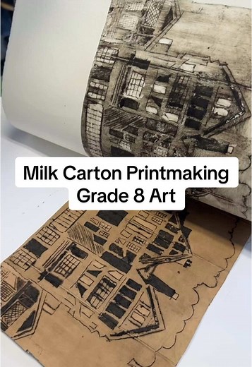 Innovative Milk Carton Printmaking Projects in Grade 8