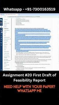 FGCU ENT 3114 Assignment 20 First Draft of Feasibility Report