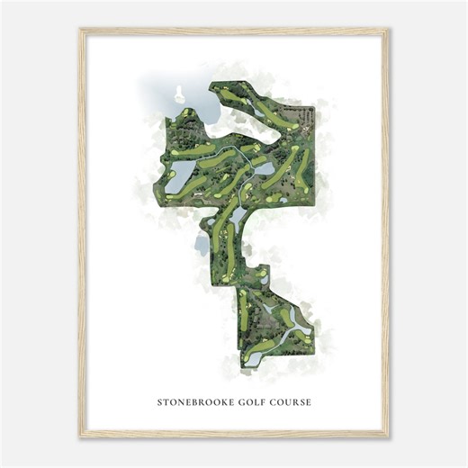 Stonebrooke Golf Course, Minnesota - Klassieke aquarelkaart | Golfer cadeau, golf kunst aan de muur, golf poster print, baanindeling - Etsy België