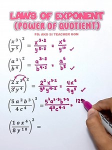 Law of Exponent‼️📝 Power of Quotient📚 #basicmath #mathematics #MathTutor #teachergon #math #mathreview #lawofexponent #algebra | Ako si Teacher Gon