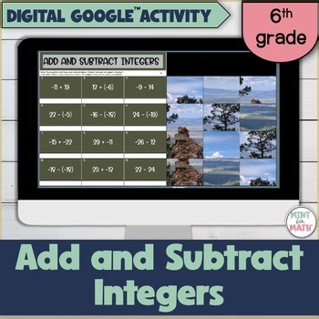 Adding and Subtracting Integers DIGITAL Activity | 6th Grade