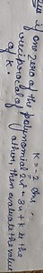 K = - 2 \text { Ans. }reciprocal of polynomial 2 u ^ { 2 }   3... | Filo