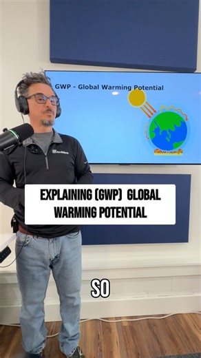 Global Warming Potential (GWP) is a metric used to compare how much heat a greenhouse gas traps in the atmosphere relative to carbon dioxide (CO₂). CO₂ is assigned a GWP of 1, and other gases are measured as multiples of that value based on how strongly they contribute to warming over a specific time period (usually 100 years). For example, if a refrigerant has a GWP of 1,300, that means releasing 1 pound of it has the same warming effect as releasing 1,300 pounds of CO₂. #hvaclife #hvactechnici