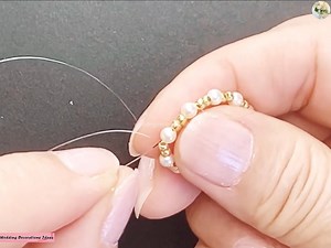 3.7K views · 88 reactions | How to Make Beautiful Stackable Pearl Ring Tutorial  Materials   Swarovski pearls(3mm)17〜1９pieces  TOHO seed beads 11/0(PF557)  Fishing Line(No1〜2) | Wedding Decoration Ideas | Facebook