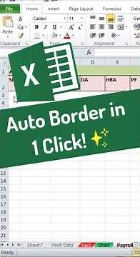 🧩 MS Excel Auto Border Trick 😲 | Make Your Data Look Perfect in Seconds! 🔥