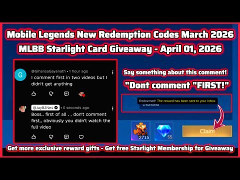 Time for Starlight Giveaway Mobile Legends Redeem Codes March 25, 2026 - MLBB Diamonds Redeem Codes