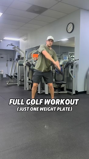 Full body golf workout you can do with just one 25 pound plate. You can get a great workout in with minimal equipment. You just need to follow the right plan. #golfworkout #golftips #golfstagram | J Golf Fitness
