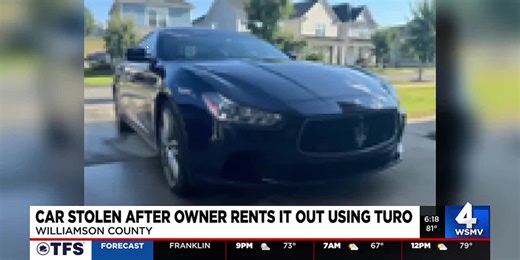 Car stolen after owner rents it out using Turo