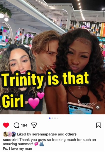 Trinity is that girl…making sure to include everyone. 💕 #loveislandusa #trinity #bryce #loveislandseason8 #greenscreen