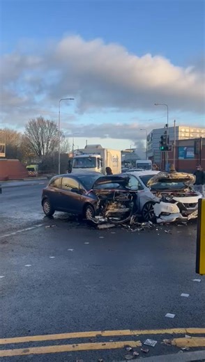 This was the scene this morning on a busy Bolton road. Motorists faced delays coming into Bolton following the crash. | Bolton News