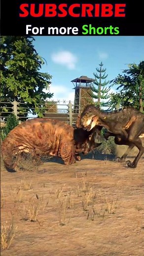 Scorpius Rex 🦖 vs Sinoceratops🦕Jurassic World Evolution 3🔥 #jurassicworld #dinosaurs #dinosaurshorts