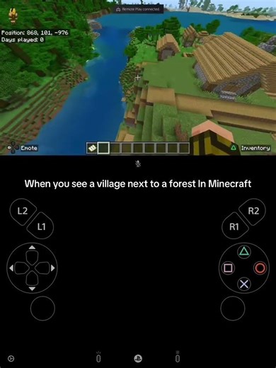 When you see a village next to a forest in Minecraft.