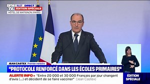 Jean Castex: "Nous allons rehausser au niveau 3 le protocole sanitaire s'appliquant aux écoles primaires"