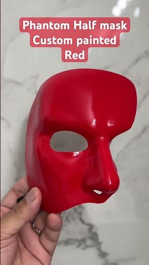 Phantom of the opera half mask painted red