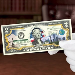 80K views · 291 reactions | The uncirculated Texas $2 bill, privately colorized with full-color artwork from your home state, re-defines currency as art. Free shipping – while supplies last! | The Danbury Mint | Facebook