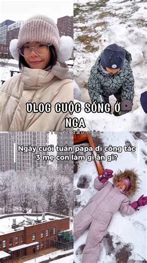 Vlog một cuối tuần Tuyết đầu mùa ở nước Nga: Chồng đi công tác thì 3 mẹ con làm gì ăn gì? Mùa đông tuyết lạnh âm độ thì trẻ con ở Nga chơi tuyết ntn? Review qua 1 quán ăn bình dân có nhiều chi nhánh ở Nga, giá rẻ mà sạch sẽ, phục vụ tốt và chất lượng đồ ăn khá OK. Quán sườn lần trước mình review đã có khán giả nào thử chưa ạ, nếu có thì feedback cho mọi người nha 😍😍 #huyenngovlog #vlog #viral #tiktok #xuhuong | Huyền Ngô Vlog