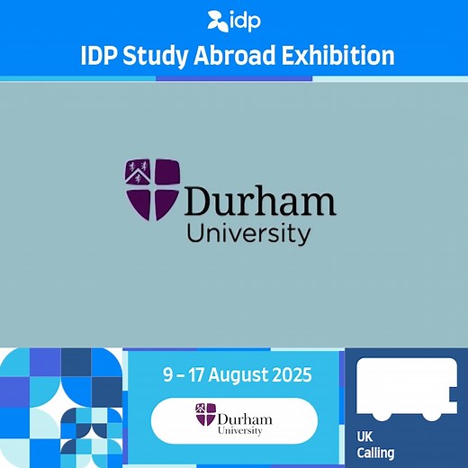 📢 Durham University is coming to the IDP Study Abroad Exhibition! Why Durham? ✅ 17 unique colleges in its famous collegiate system ✅ Ranked Top 100 in the world (QS 2023) ✅ One of the UK’s most historic universities ✅ Students & staff from 120 countries ✅ 12 subjects ranked in the world’s Top 50 (QS 2022) 🔗 Register now to meet a Durham representative in person and explore your study options: https://www.idp.com/malaysia/events/idp-study-abroad-exhibition-august-2025/337cf9e9-74b3-4559-8658-f7