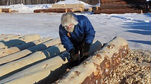 20K views · 65 reactions | Peeling a log the old school way! This is how we peel all our logs, and trust me it’s not for the faint of heart, especially when it’s 35 degrees outside! #taigaloghomes | Taiga Log Homes | Facebook