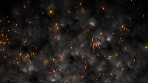 Download Abstract orange fiery sparks and dark gray bonfire smoke with fire, abstract background. Video 4k, motion design for free