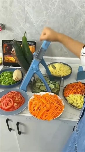 @cart.bag on Instagram: "Multifunctional vegetable cutter, KPNB mandoline slicer, 5-in-1 kitchen chopper, potato chips cutter, onion chopper, spring-loaded vegetable shredder, manual food slicer with steel blades, adjustable vegetable grater, safe kitchen slicer, easy-cut vegetable tool, potato slicer for French fries, cucumber slicer, carrot julienne peeler, kitchen gadgets 2026, time-saving kitchen tools, vegetable prep machine, professional mandoline slicer. #KitchenGadgets #VegetableCutter #