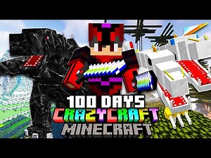 I Survived 100 Days In Crazy Craft In Minecraft! (Full Movie)