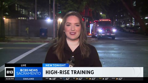 California firefighters participate in high-rise fire training in Sacramento