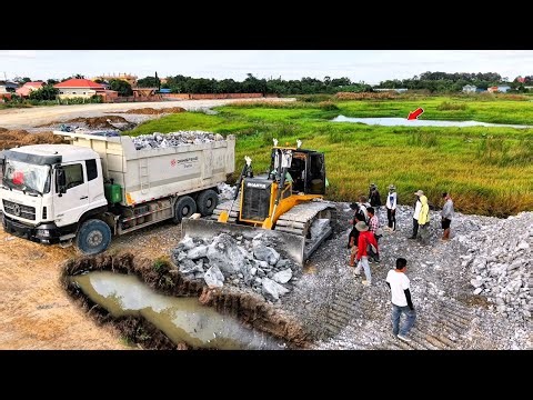 Part15 Perfectly Bilding Road Construction Over The Water Using Stones For Fill Clean Forest Pushing