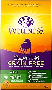 Wellness Complete Health Dry Dog Food, Grain Free, Natural, Lamb Recipe, (24-Pound Bag)