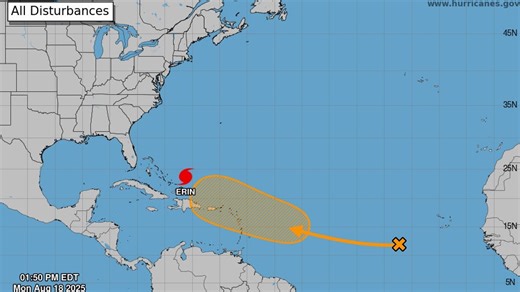 National Hurricane Center tracking Hurricane Erin, tropical wave that could become next storm
