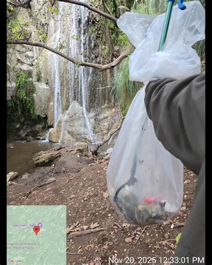 Two weeks of the weekly trash tallies of November's 15-21st and Nov 22-28th, 2025 for picking up litter and emptying trash cans from multiple trailheads, popular overlooks, and accessways: Wk#1 Malibu Coastal Accessways and Parks: 845 lbs of trash Central Valley: 250 lbs of trash Mulholland Overlooks: 740 lbs of trash Los Angeles River (Reseda): 490 lbs of trash Los Angeles River (Elysian Valley): 821 lbs of trash Parks along 118 & 5 freeways: 500 lbs of trash Western Mountain route from Topanga
