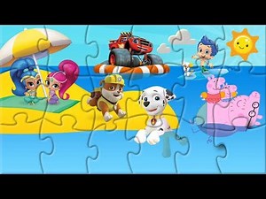 Nickelodeon Jr Characters at the Beach Jigsaw Puzzle Game For Kids Rompecabezas