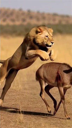 Unbelievable Lion Attack Deer | Jungle Hunt Scene | Lion attack deer caught live in the wild #shorts