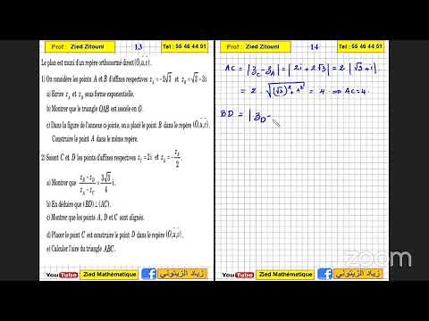20 - Complexe Correction Exercice Bac Math / Science / Technique