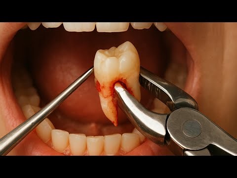 Extracting an INFECTED Molar Tooth That Had A ROOT CANAL W/ Thermafill. Why I Don't Use Thermafill
