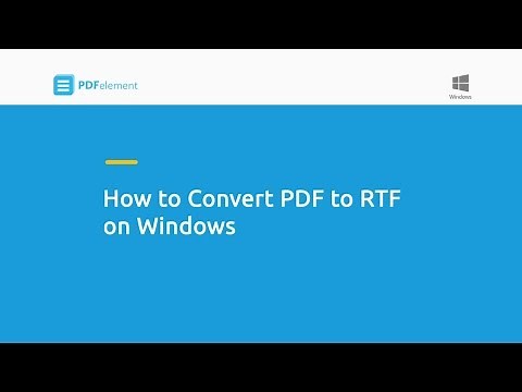 How to Convert PDF to RTF on Windows