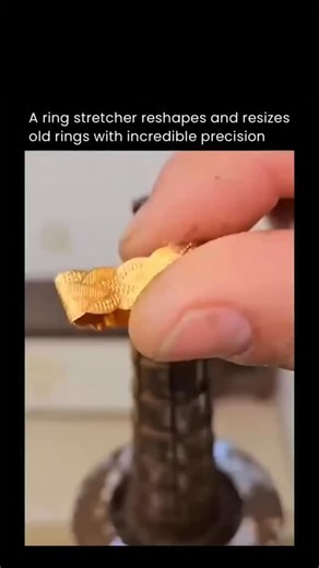 Explaining Everything | Facts | History on Instagram: "This clever tool is called a ring stretcher and reducer — a jeweler’s secret weapon for bringing worn or misshapen rings back to perfection. By applying gentle, even pressure, it can widen or compress a ring with incredible precision, restoring its symmetry without leaving a single mark. Each movement is calculated — too much force and the metal could crack, too little and the shape stays distorted. That’s why jewelers rely on skill, touch, 