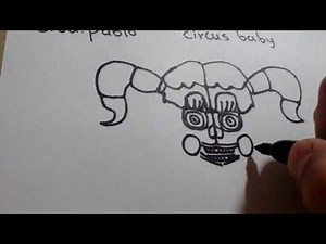 Como dibujar a circus baby de fnaff 1 parte/how to draw circus baby from fnaff part 1
