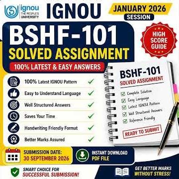 IGNOU BSHF-101 Solved Assignment 2026 | January Session Complete Answers #ignou #assignment