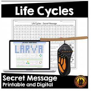 Life Cycles Plant and Animal Test Prep Review Activity Worksheet Secret Message