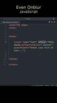 Learn JavaScript for Beginners: HTML Event Attribute onblur
